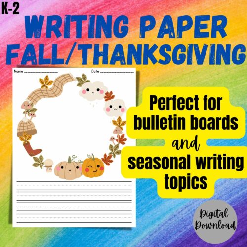 Fall/Thanksgiving Writing Paper for Bulletin Boards's featured image