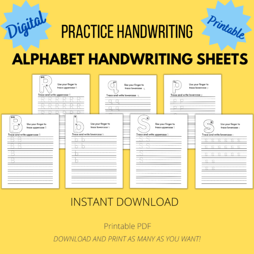 Alphabet Handwriting Sheets, ABC Handwriting Sheets, Letter Sheets, Manuscript, Letter Writing's featured image