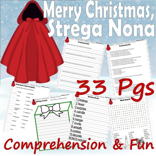 Merry Christmas Strega Nona Reading Comprehension Book Study Literacy Quiz Fun Worksheets's featured image