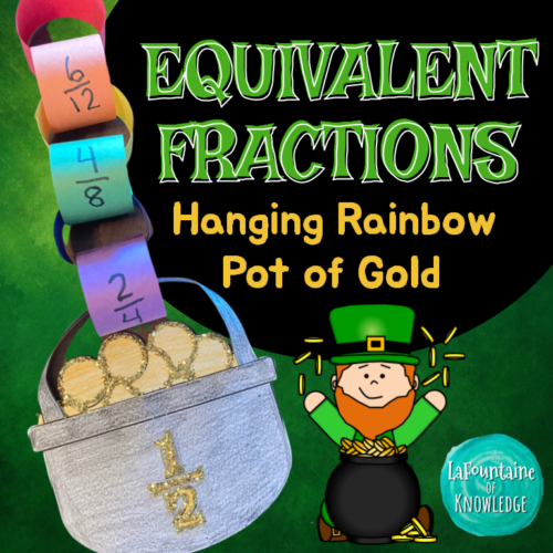 St. Patrick's Day Equivalent Fractions Hanging Rainbow Pot of Gold Craft's featured image