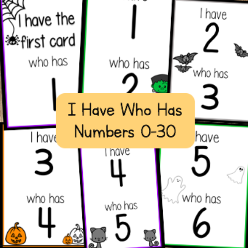 I Have Who Has Halloween Numbers 0-30 Game Kindergarten's featured image