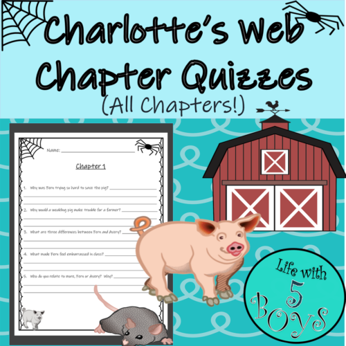 Charlotte's Web Activity Chapter Quizzes for All 22 Chapters's featured image