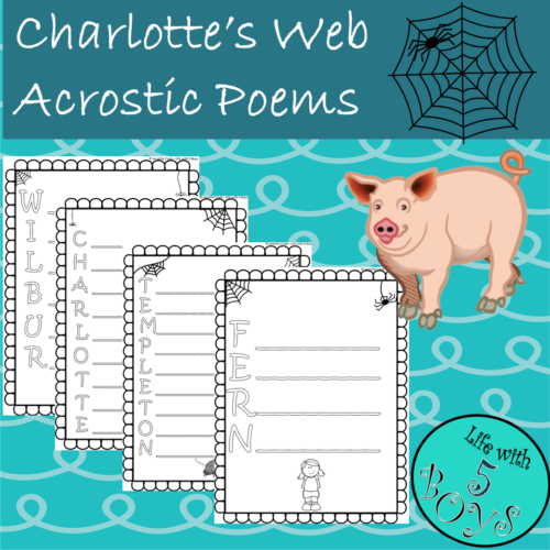 Charlotte's Web Activity Character Acrostic Poems's featured image