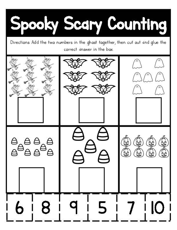 NO PREP Spooky Scary Counting! Kindergarten VPK 1st Grade Halloween ...