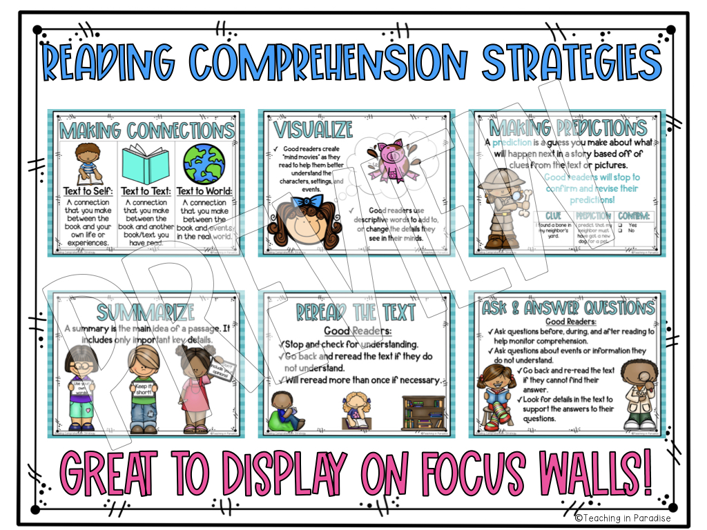 Reading Comprehension Anchor Charts Classful
