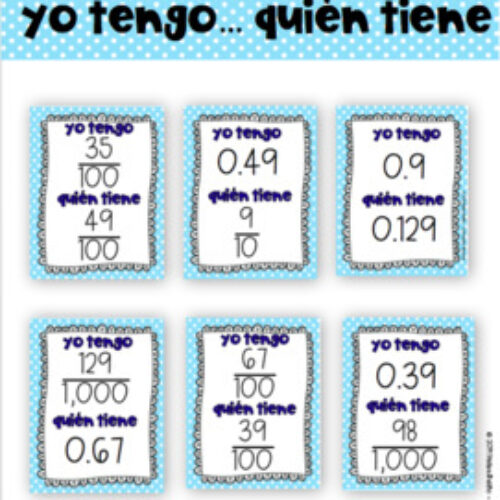 Relaciona decimales y fracciones juego Yo Tengo... Quien tiene...'s featured image