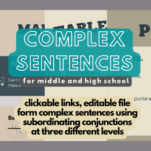 Creating Complex Sentences: Speech Therapy for Middle and High School's featured image