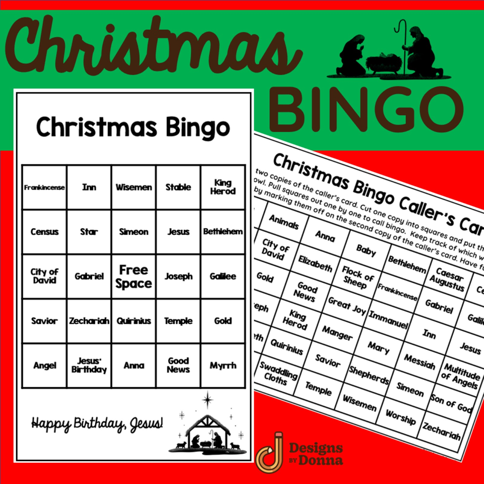 Bingo - Happy Birthday Jesus Christmas – Easy Prep – 30 Unique Cards