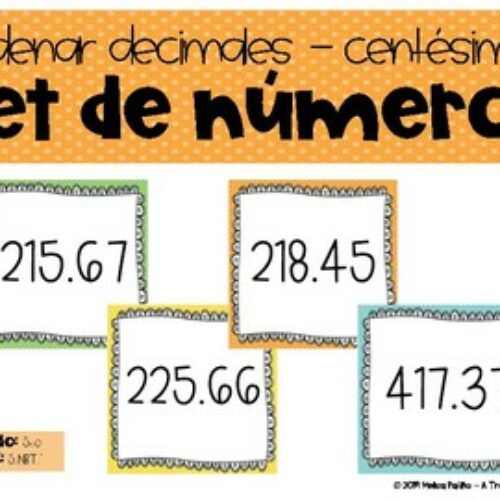 Ordenar decimales hasta las centésimas Set de números's featured image