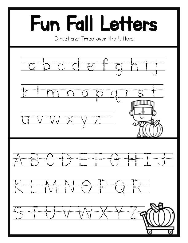 NO PREP November Fall Tracing Worksheets - VPK + Kindergarten - Classful