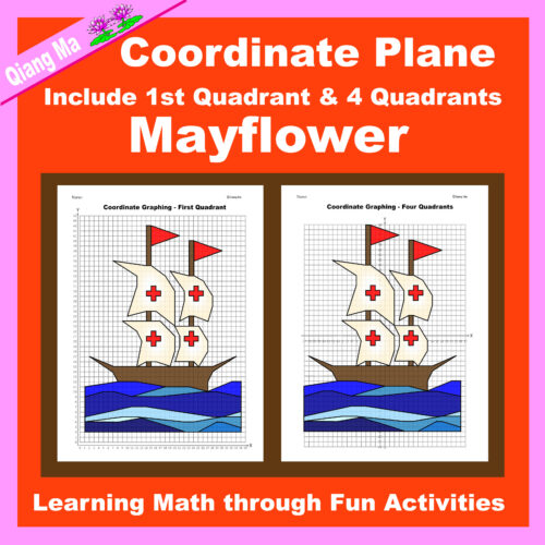 Thanksgiving Coordinate Plane Graphing Picture: Mayflower's featured image
