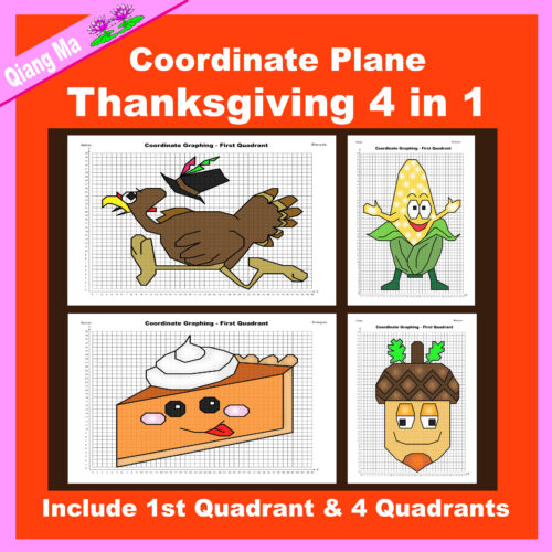 Thanksgiving Coordinate Plane Graphing Picture: Thanksgiving Bundle 4 in 1's featured image