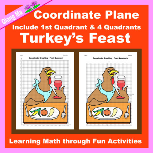 Thanksgiving Coordinate Plane Graphing Picture: Turkey's Feast's featured image