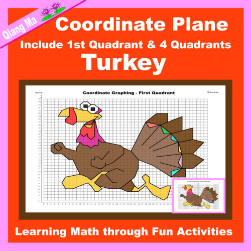 Thanksgiving Coordinate Plane Graphing Picture: Turkey VI's featured image