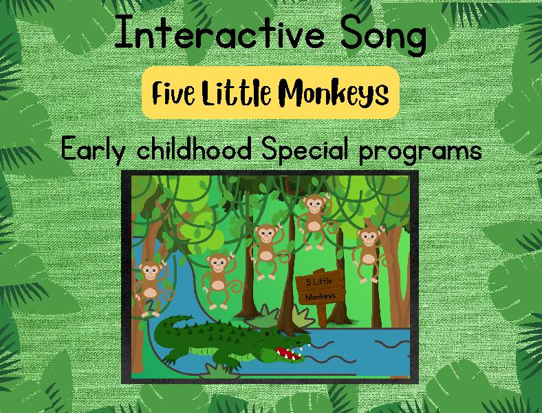 Nursery Rhyme Morning Circle Time - Five Little Monkeys Swinging in a Tree!