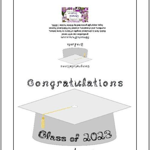 Congratulations Class of 2023 Graduate Card White Cap Fabric Font Printable's featured image