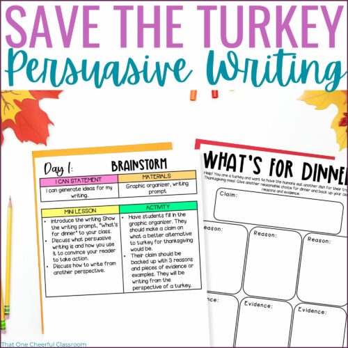 Thanksgiving Persuasive Writing Project Save the Turkey's featured image