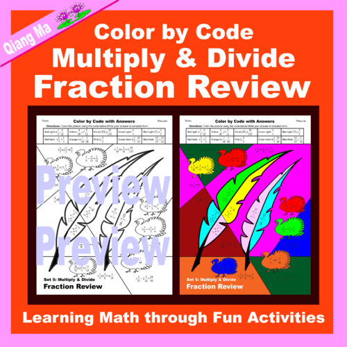 Thanksgiving Color by Code: Multiple and Divide Fraction Review's featured image