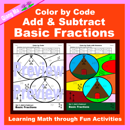 Thanksgiving Color by Code: Add and Subtract Basic Fractions's featured image