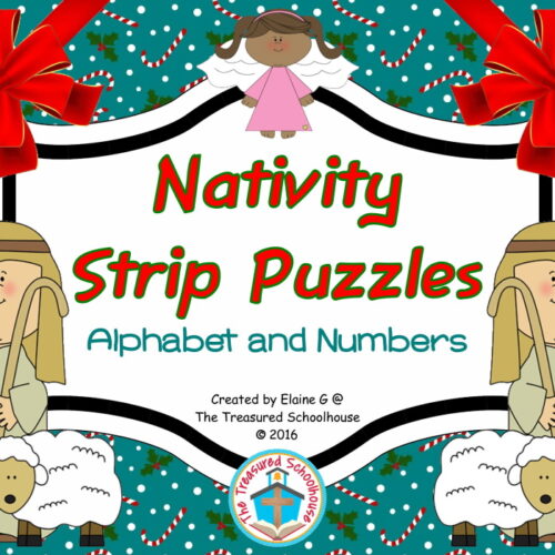 Nativity Strip Puzzles for Alphabet and Numbers