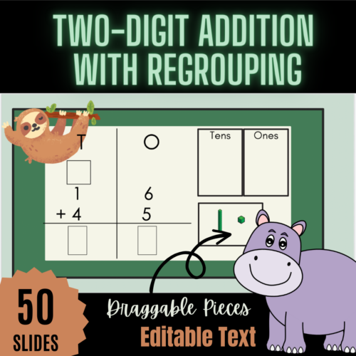 2-Digit Addition with Regrouping | Google Slides | Digital Activity's featured image
