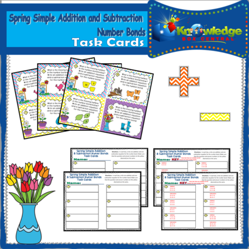 Spring 2 Digit By 2 Digit Multiplication Task Cards With Response Sheet & Answer Key's featured image