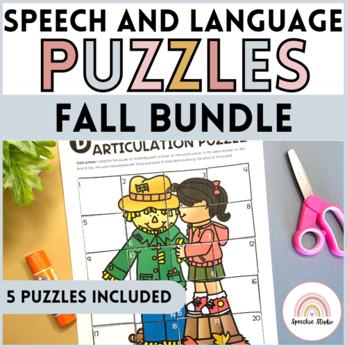 Fall Speech and Language Puzzles | Fall Articulation and Language Activities