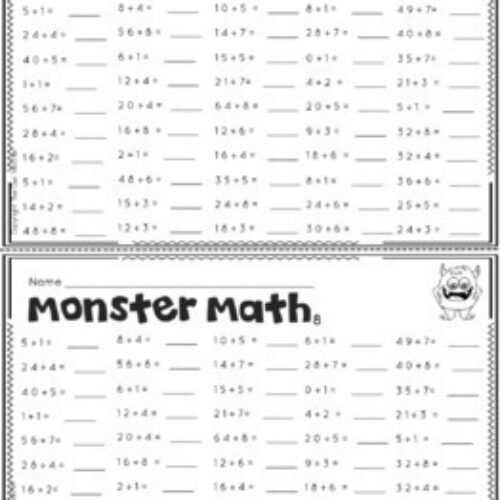 Multiplication Facts Fluency Practice and Multiplication Timed Tests ...