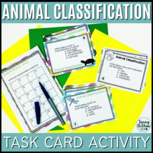 Animal Classification Task Cards | Vertebrate and Invertebrate Task Cards