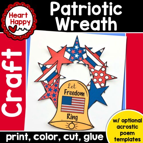 Patriotic Wreath Craft & Acrostic Poem Templates