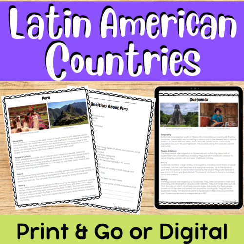 Latin American Countries Reading Passages Print & Digital