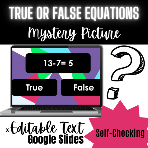 True or False Equations | Mystery Picture | Addition and Subtraction within 20's featured image