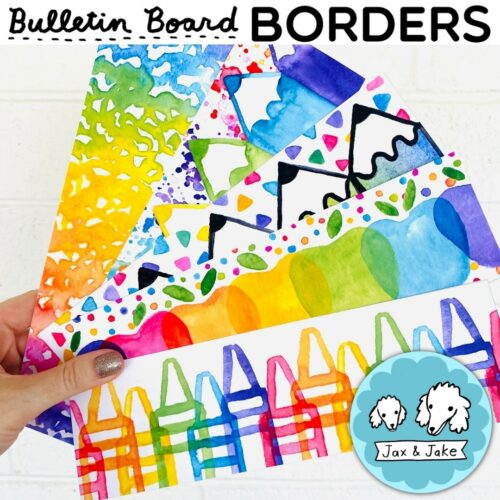 Rainbow Watercolor School Bulletin Board Borders - Printable Classroom Boarders's featured image