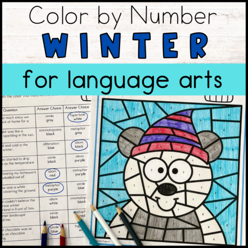 Winter Coloring Pages Language Arts Color by Number