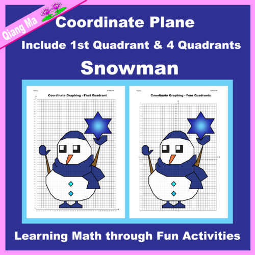 Hanukkah Coordinate Plane Graphing Picture: Snowman