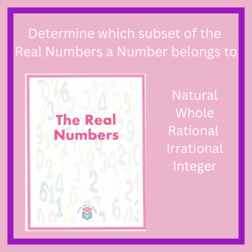 The Real Numbers Worksheet and Lesson Video