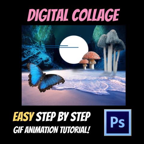 Photoshop Digital Collage Tutorial, Lesson, Easy, Beginner, Fun