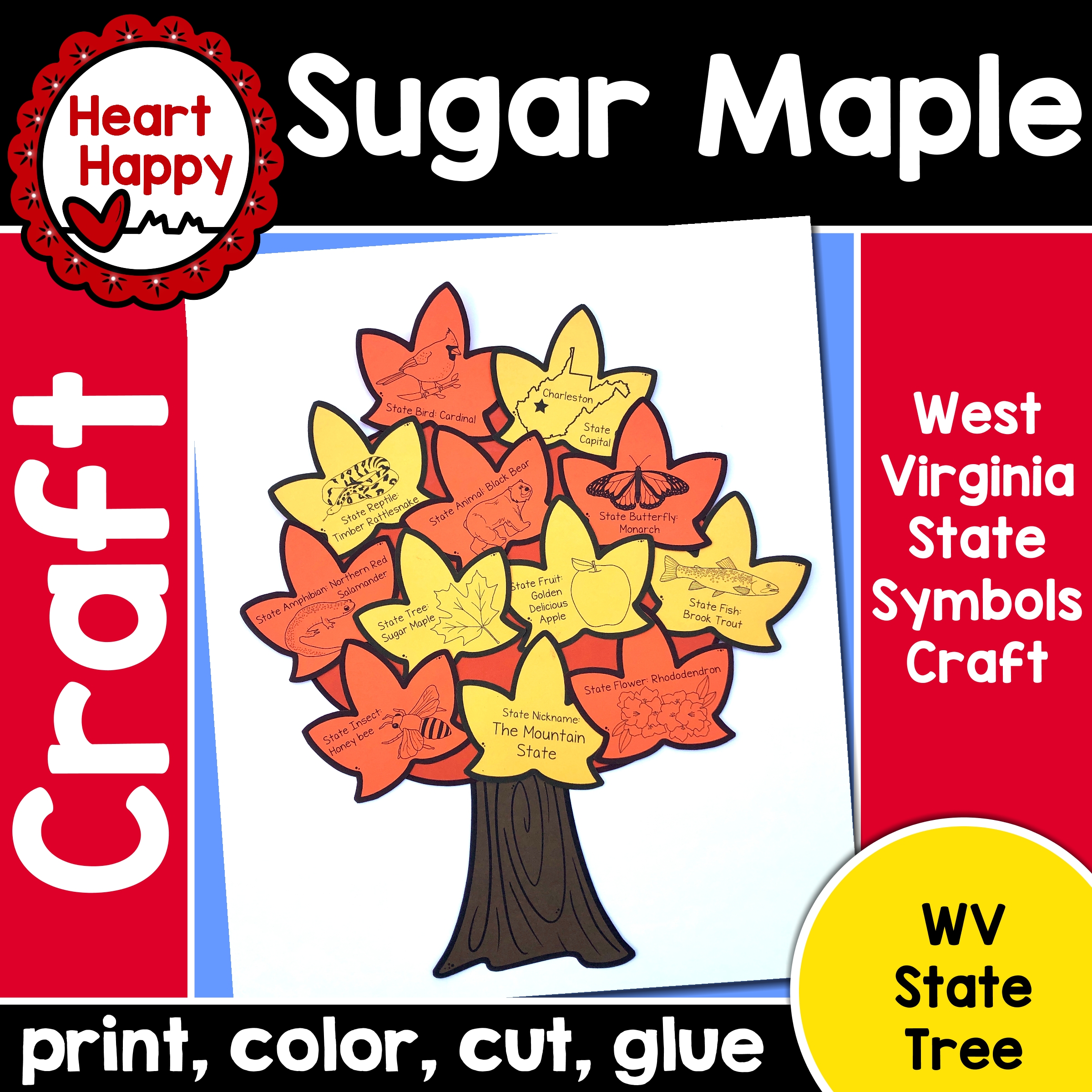 West Virginia Sugar Maple Tree State Symbols Craft | Fall Craft's featured image