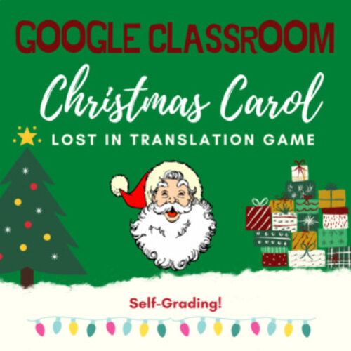 Digital GOOGLE CLASSROOM - Lost in Christmas Carols Translation's featured image