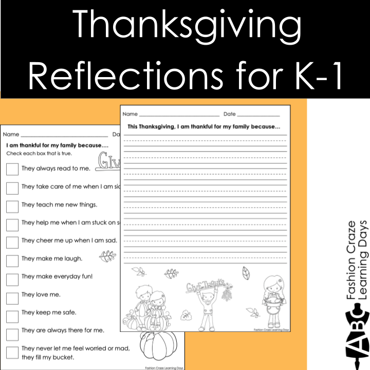 Thanksgiving Reflections for K-1
