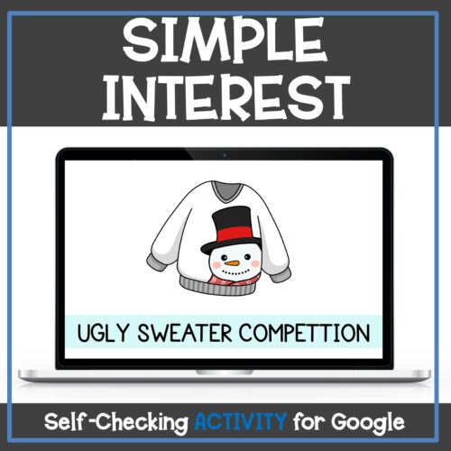 Simple Interest Holiday - Christmas - Winter Digital Activity for Google Sheets