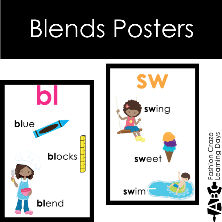 Blends and Digraph Signs and Posters for Word Walls