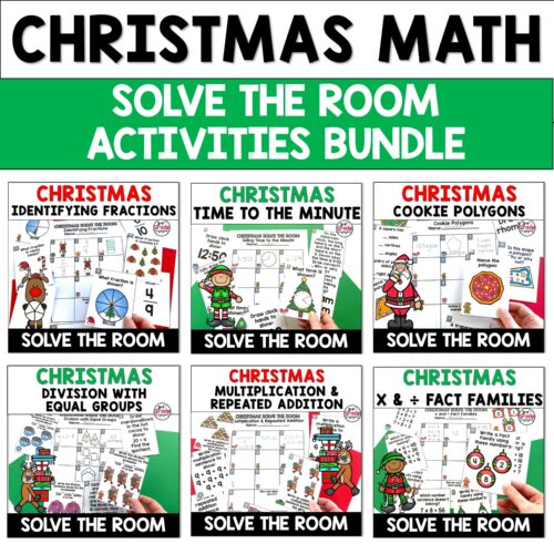 Christmas Solve the Room Math Activities Bundle's featured image