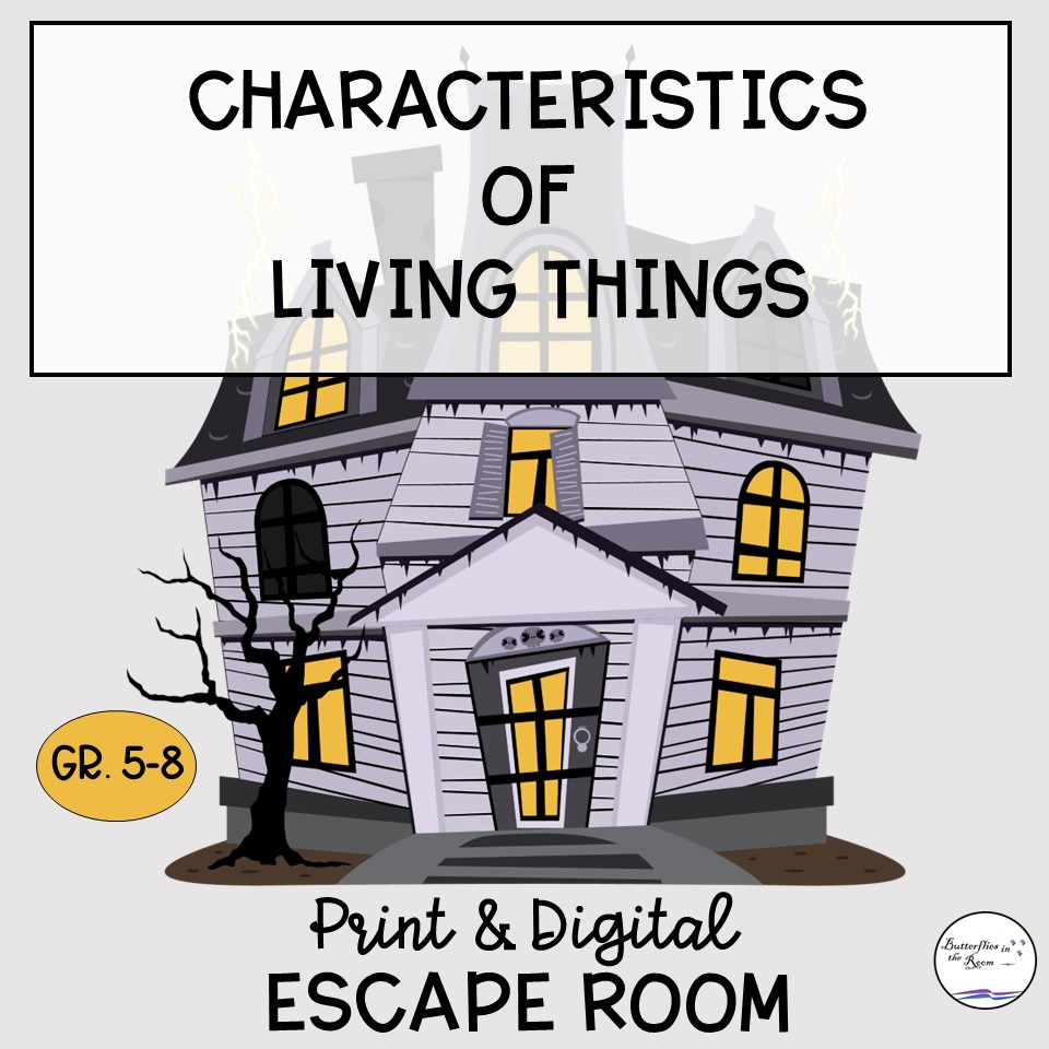 Characteristics of Living Things Escape Room Activity