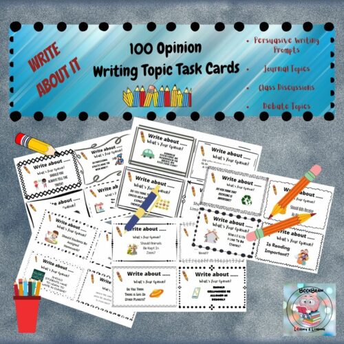 100 Opinion Writing Task Cards
