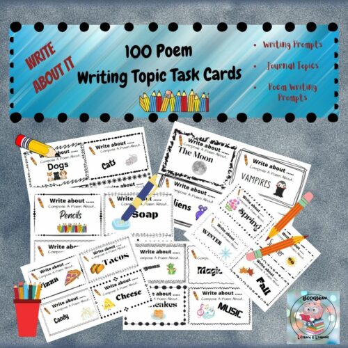 100 Poem Writing Task Cards's featured image