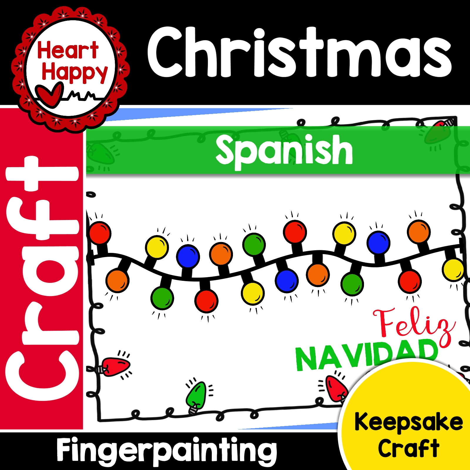 Christmas Lights Finger Painting Keepsake Craft SPANISH's featured image