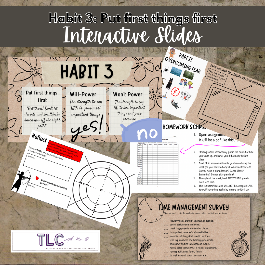 7 Habits: Habit 3 Put First Things First Interactive Slides Lesson Plan's featured image