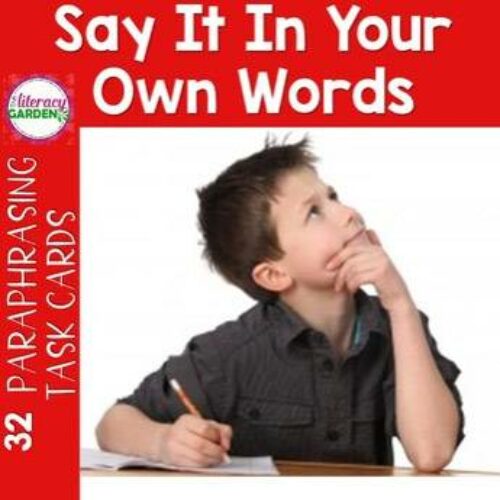 PARAPHRASING Task Cards { Say It In Your Own Words }