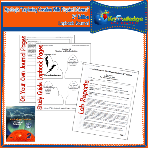 Apologia Exploring Creation With Physical Science 2nd Ed Lapbook Journal